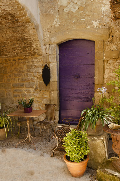 purple patio door